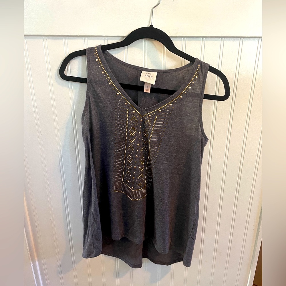 Tank with gold accents